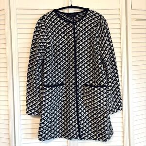 Talbots Wool Blend Black and White Pea Coat Size Medium M